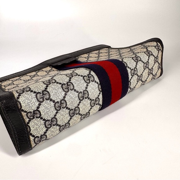 Gucci Ophidia GG Supreme Monogram Clutch/Crossbody – Navy Blue – Vintage - Picture 10 of 13